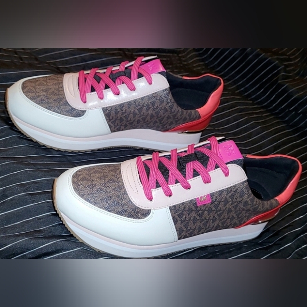 Michael Kors Monique Trainer Pink/Brown - Picture 9 of 11
